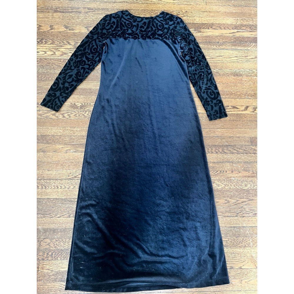 Diane Von Furstenberg Black Velvet Long Maxi Dress Long‎ Sleeve Sz small
